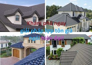 Biệt thự hiện đại sử dụng tôn giả ngói màu nâu đất, hài hòa với cảnh quan thiên nhiên xung quanh.