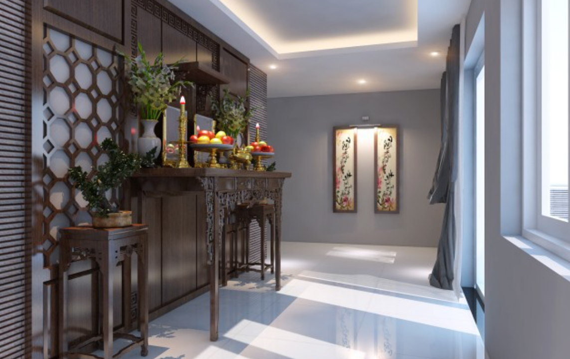 Thiết kế phòng thờ trên sân thượng