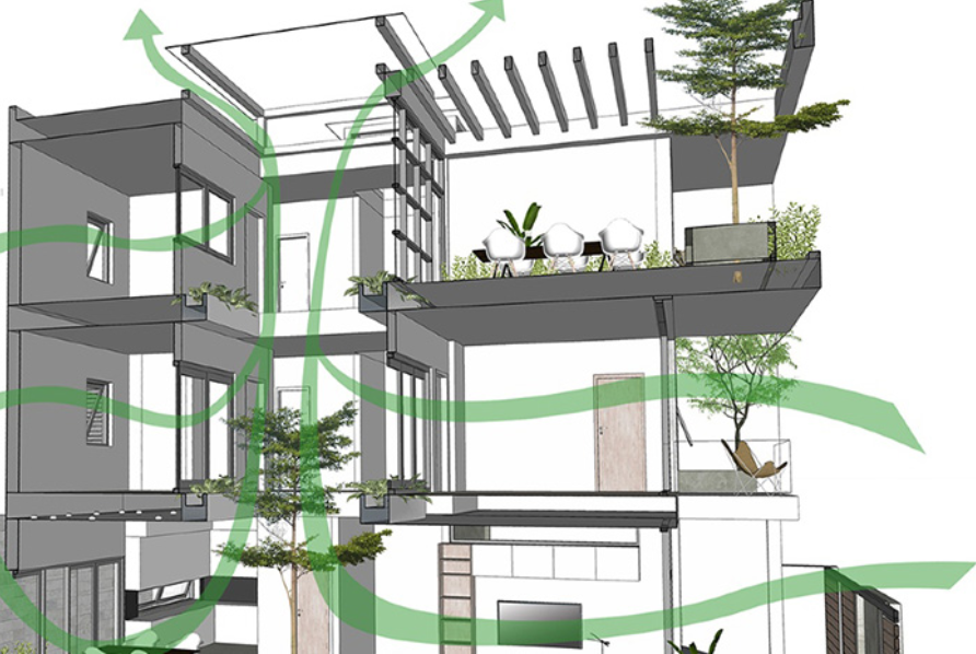 cách làm thông gió giếng trời