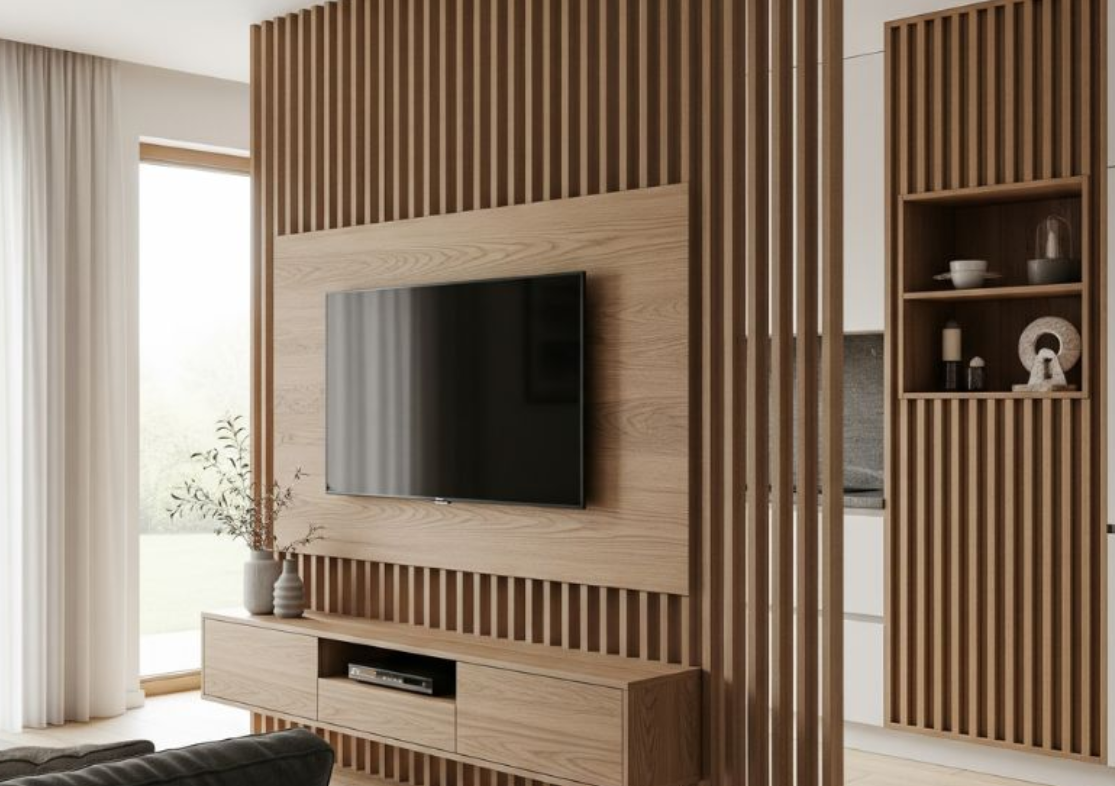 vách tivi phòng khách đẹp 