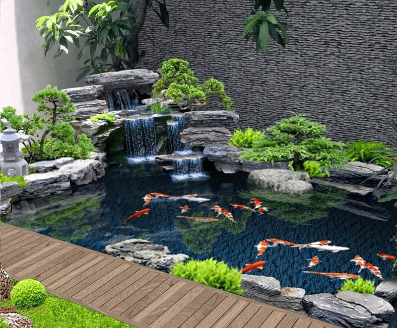 Tiểu cảnh góc sân 