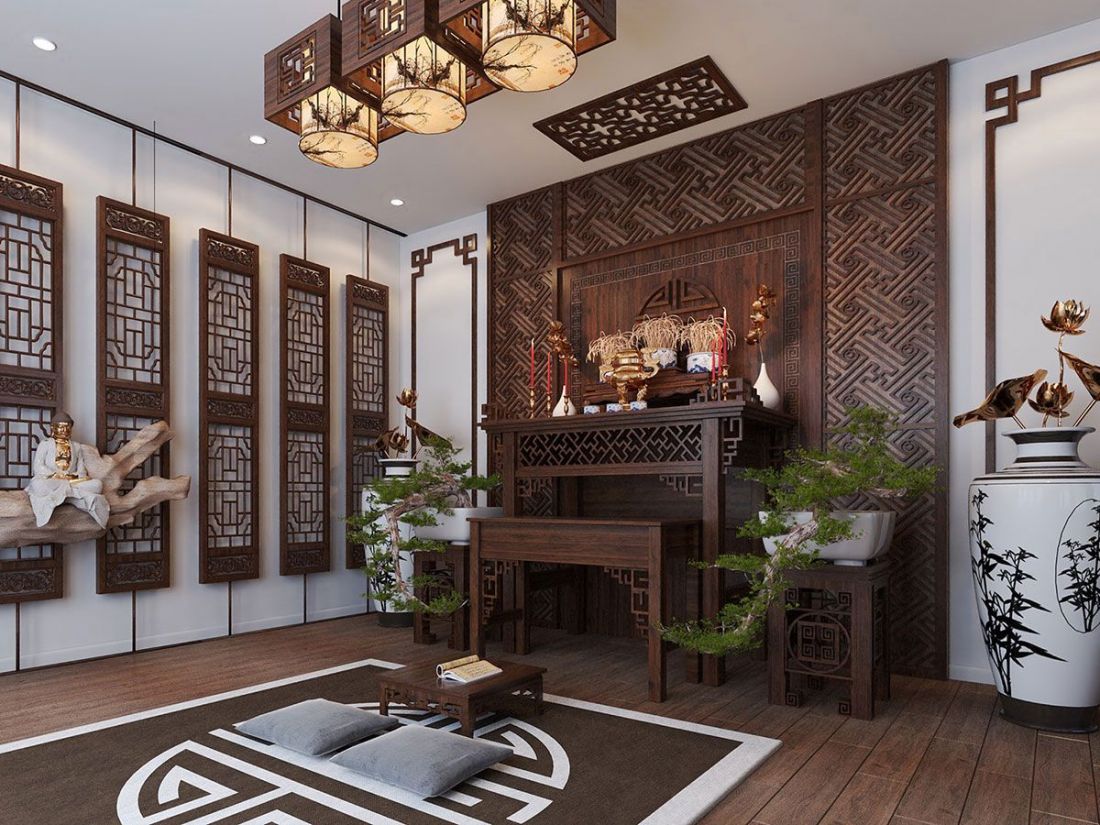 Vị trí đặt phòng thờ trong phòng khách 